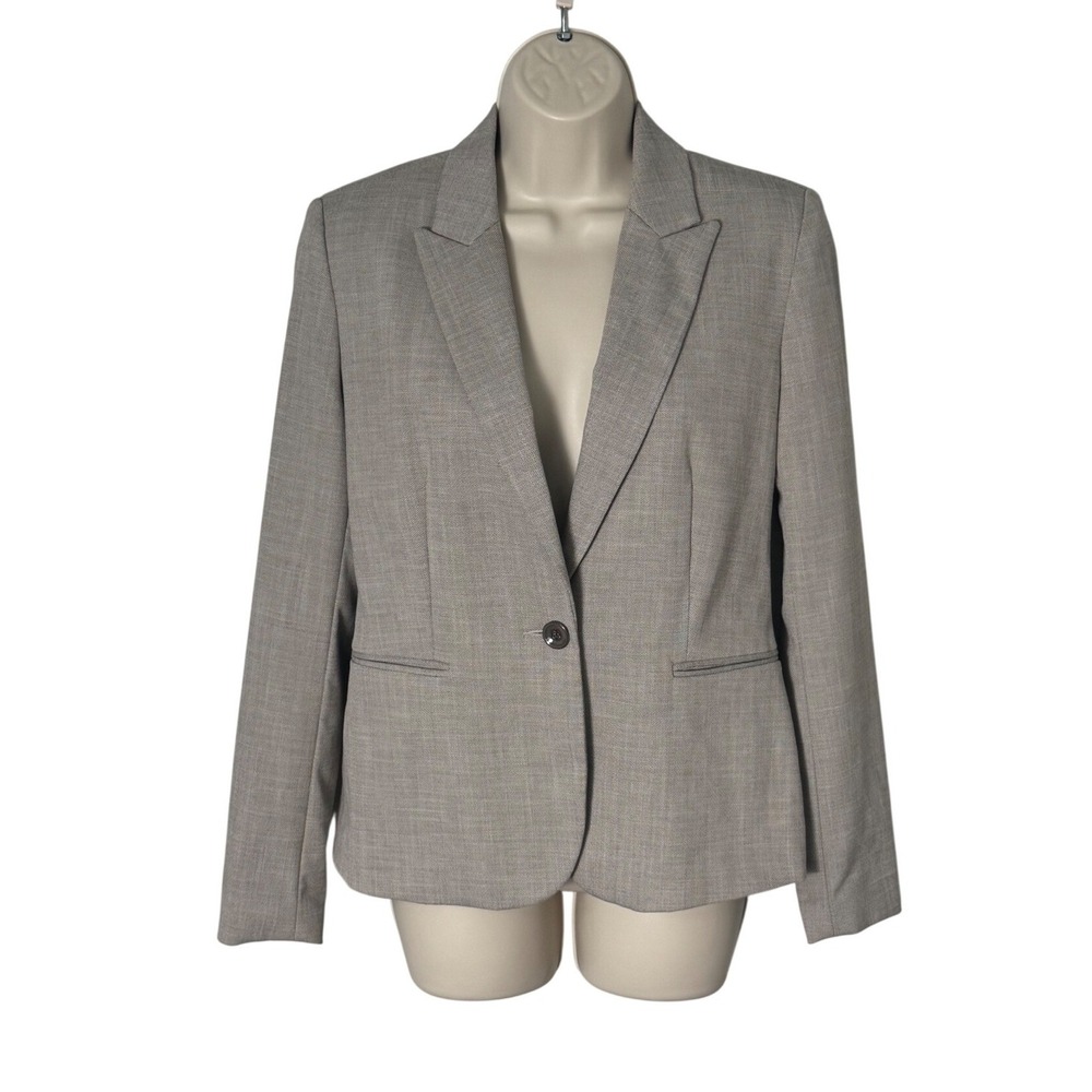 Zara Basic Collection Single Button Blazer‎ Jacket Womens Taupe Gray Size 4